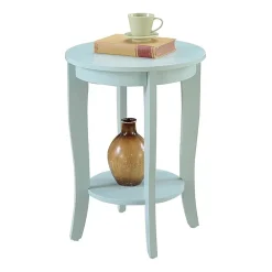 American Heritage Round End Table with Shelf