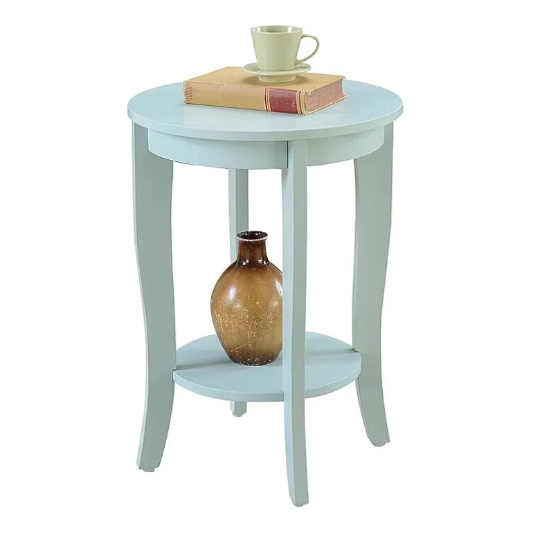 American Heritage Round End Table with Shelf