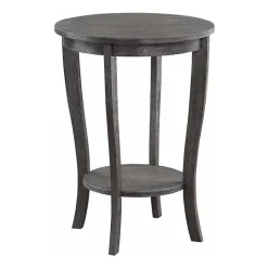 American Heritage Round End Table with Shelf