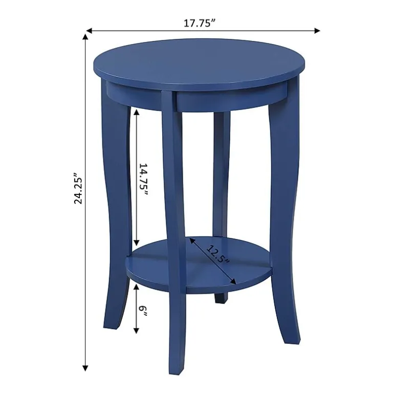 American Heritage Round End Table with Shelf