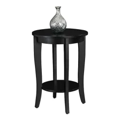 American Heritage Round End Table with Shelf