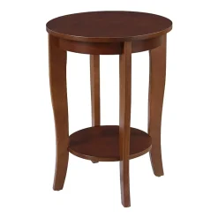 American Heritage Round End Table with Shelf