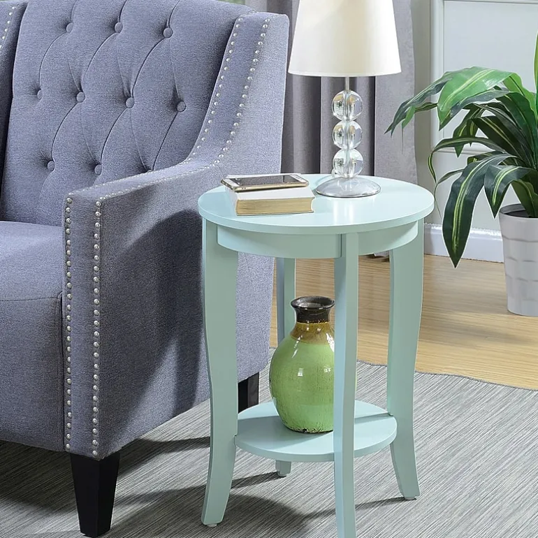American Heritage Round End Table with Shelf