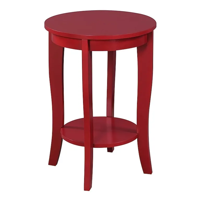 American Heritage Round End Table with Shelf
