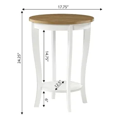 American Heritage Round End Table with Shelf