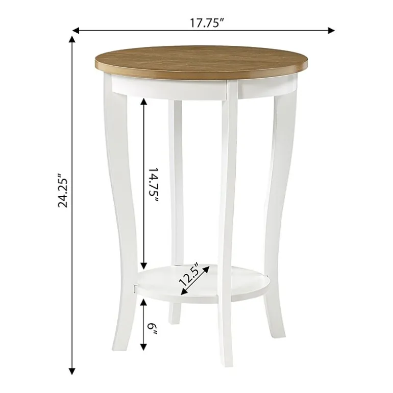 American Heritage Round End Table with Shelf