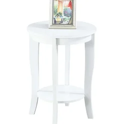 American Heritage Round End Table with Shelf