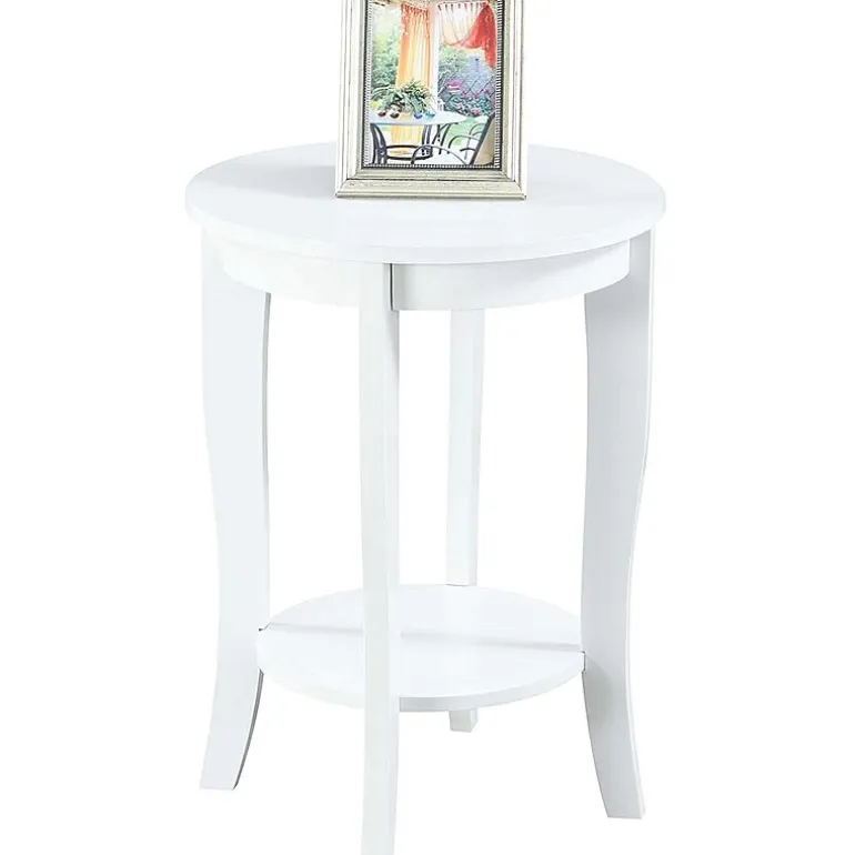American Heritage Round End Table with Shelf