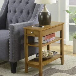 American Heritage 3-Tier End Table with Drawer