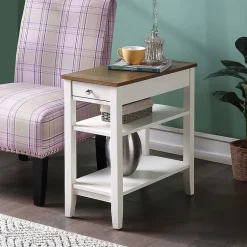American Heritage 3-Tier End Table with Drawer