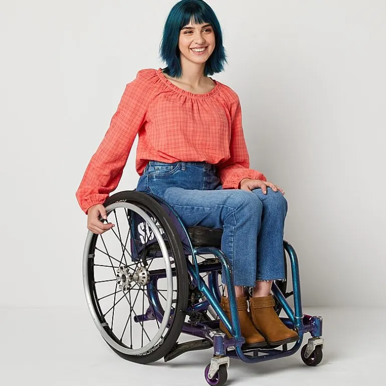 a.n.a Adaptive Womens High Rise Straight Leg Jean-Seated