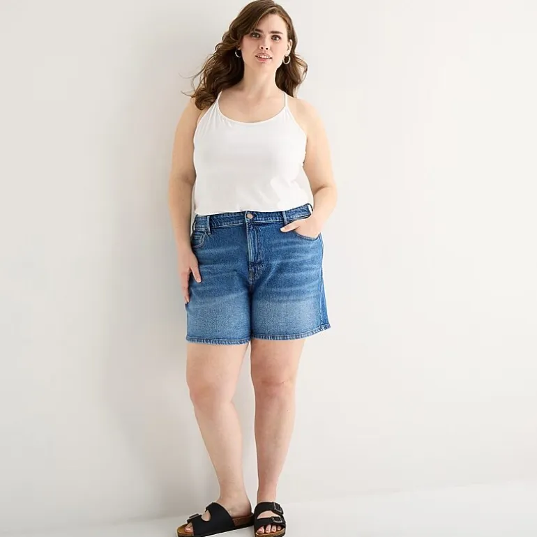 a.n.a A Line Womens 5" Highest Rise Plus Denim Short