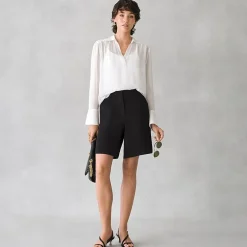 a.n.a Crepe Womens Mid Rise Pleated Short