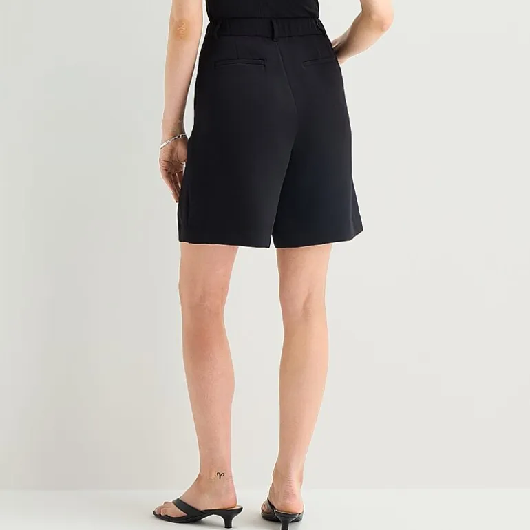 a.n.a Crepe Womens Mid Rise Pleated Short