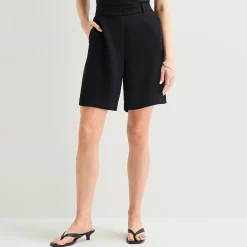 a.n.a Crepe Womens Mid Rise Pleated Short
