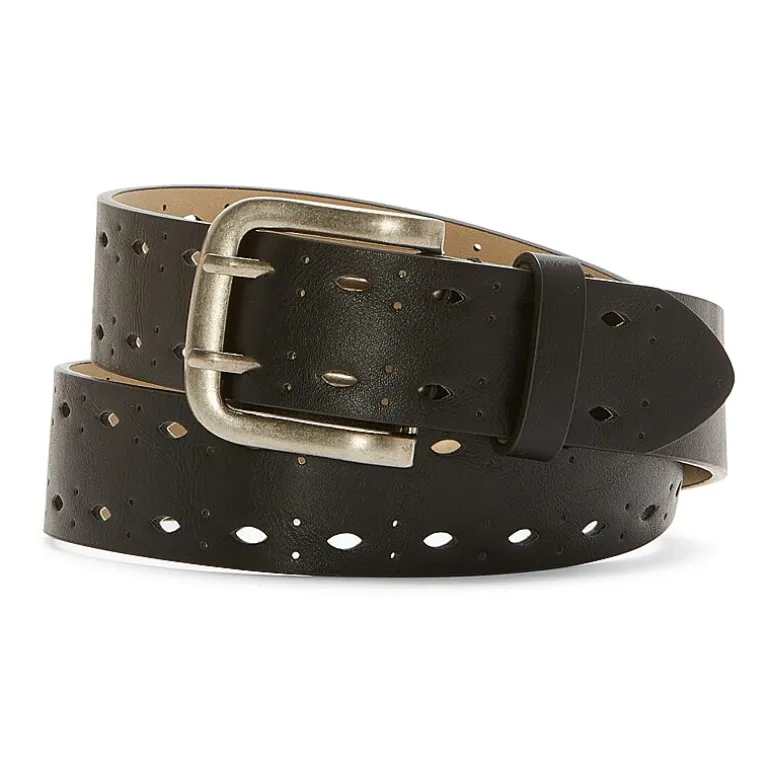 a.n.a Double Prong Edge Perforated Womens Belt