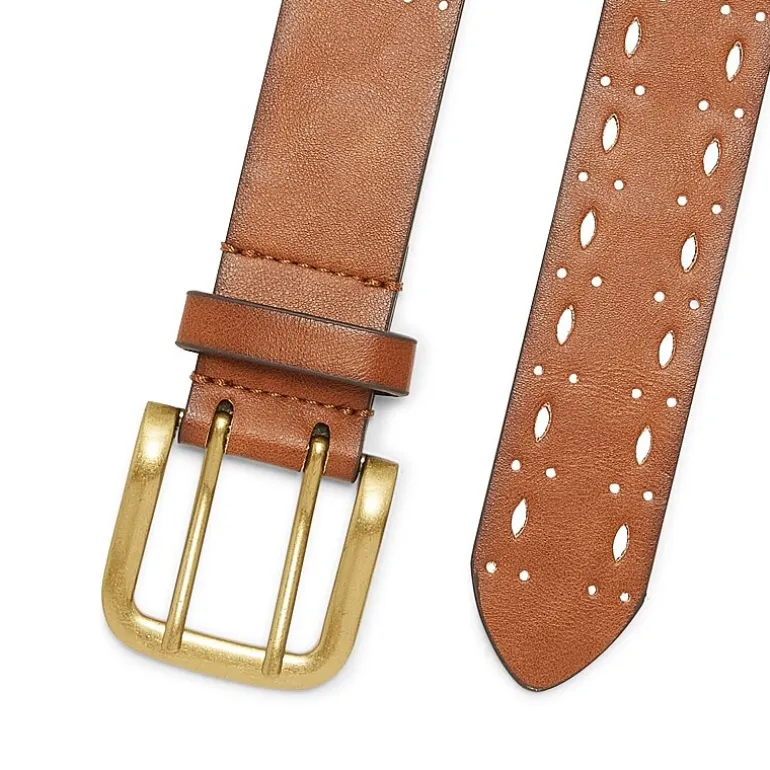 a.n.a Double Prong Edge Perforated Womens Belt