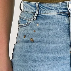 a.n.a Embellished Womens Plus High Rise 5" Denim Short