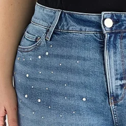 a.n.a Embellished Womens Plus High Rise 5" Denim Short