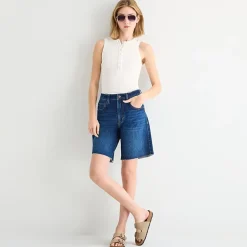 a.n.a Frayed Hem Womens 9" Mid Rise Bermuda Short
