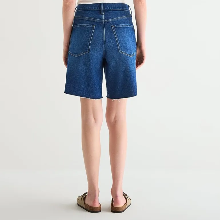 a.n.a Frayed Hem Womens 9" Mid Rise Bermuda Short