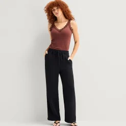 a.n.a Lace Trim Womens V Neck Sleeveless Tank Top