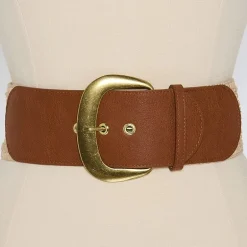 a.n.a Natural Woven Belt With Pu Buckle Womens Belt