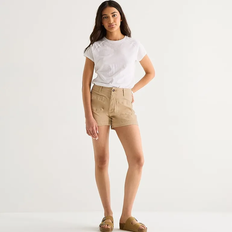 a.n.a Patch Pocket Womens 4" Highest Rise Chino Short