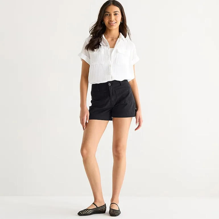 a.n.a Patch Pocket Womens 4" Highest Rise Chino Short