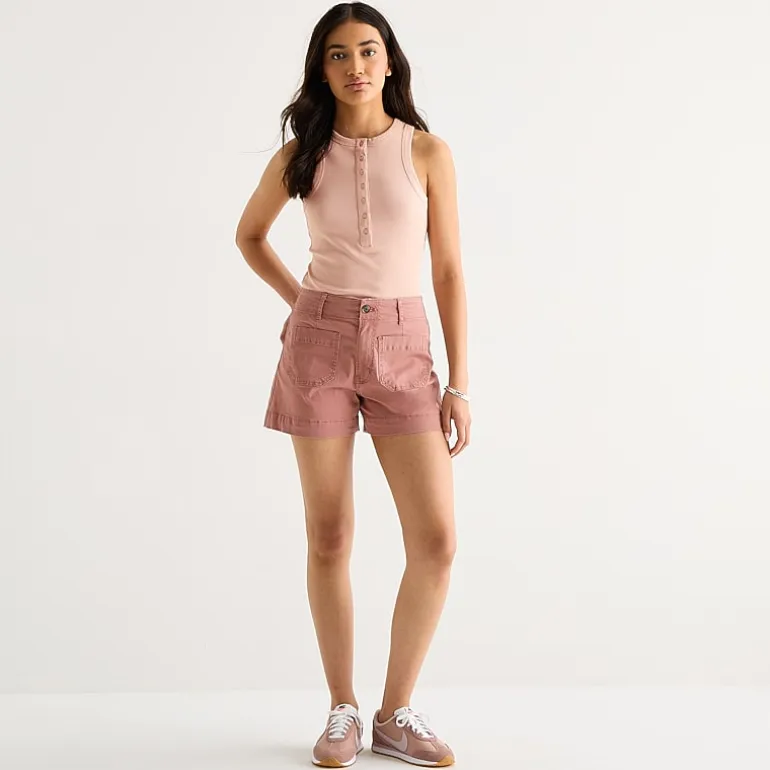 a.n.a Patch Pocket Womens 4" Highest Rise Chino Short