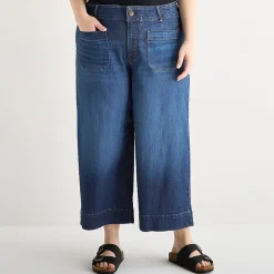 a.n.a Patch Pocket Womens - Plus Highest Rise Cropped Jean