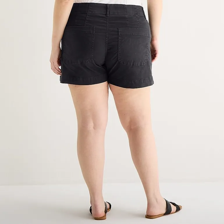 a.n.a Patch Pocket Womens Plus 4" Highest Rise Chino Short