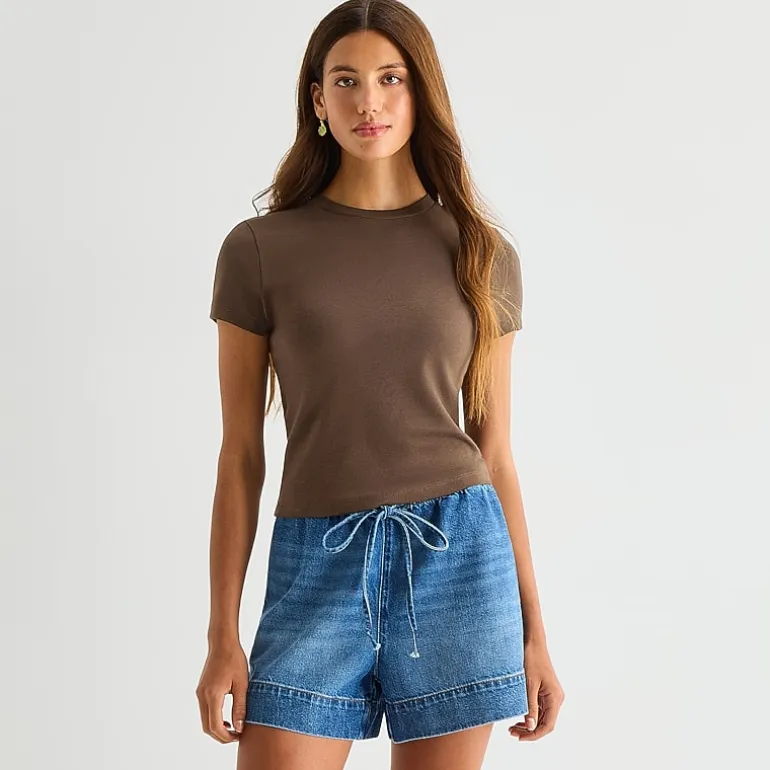 a.n.a Perfect Tee Womens Crew Neck Short Sleeve T-Shirt