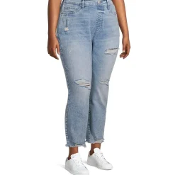 a.n.a Plus Womens High Rise Adaptive Slim Straight Leg Jean