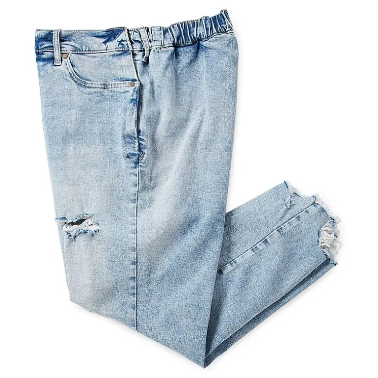 a.n.a Plus Womens High Rise Adaptive Slim Straight Leg Jean