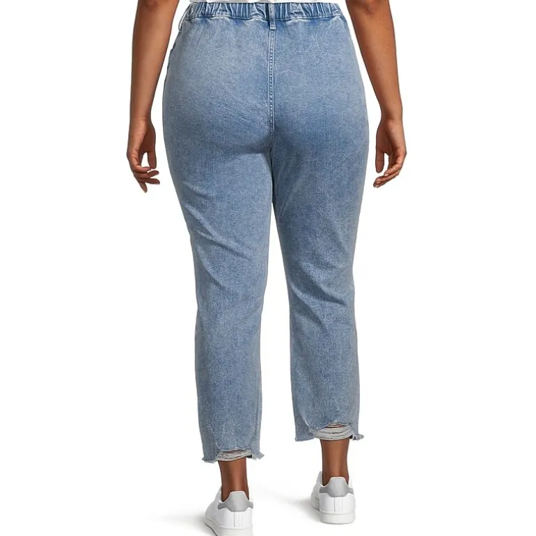 a.n.a Plus Womens High Rise Adaptive Slim Straight Leg Jean