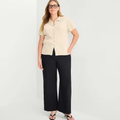a.n.a Plus Womens Short Sleeve Polo Sweater