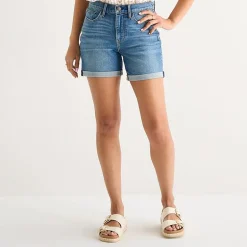 a.n.a Roll Cuff Womens 5" High Rise Denim Short