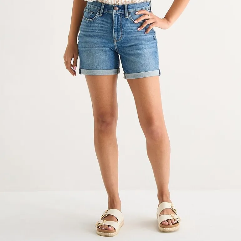 a.n.a Roll Cuff Womens 5" High Rise Denim Short