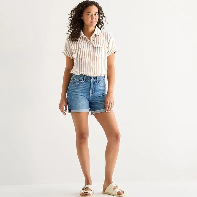 a.n.a Roll Cuff Womens 5" High Rise Denim Short