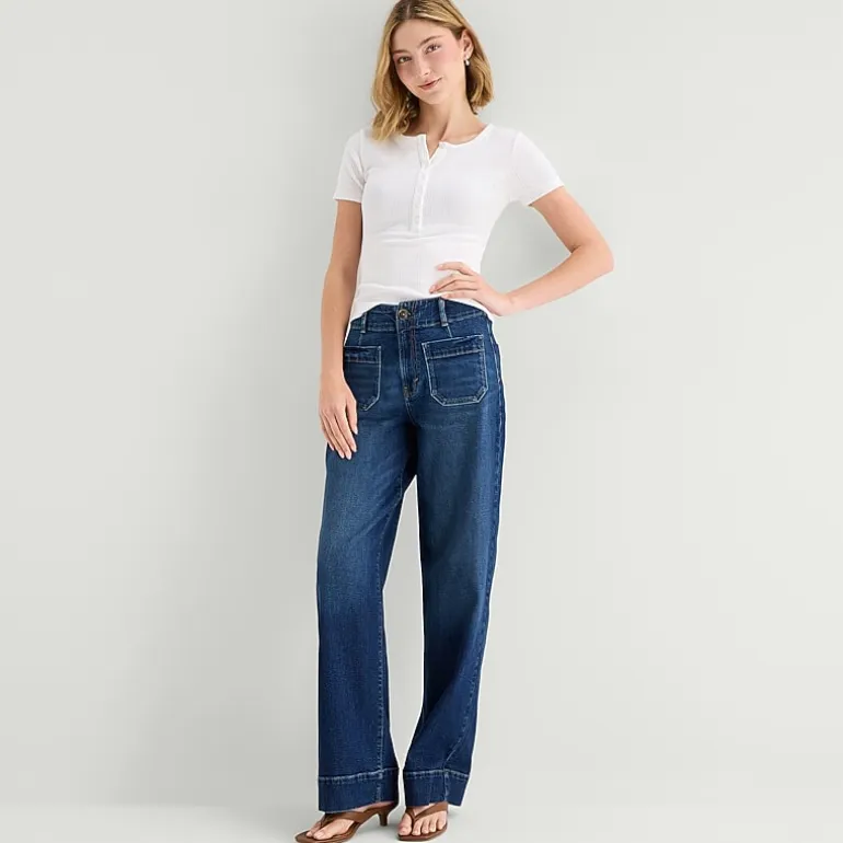 a.n.a Soft Drape Womens Highest Rise Patch Pocket Jean