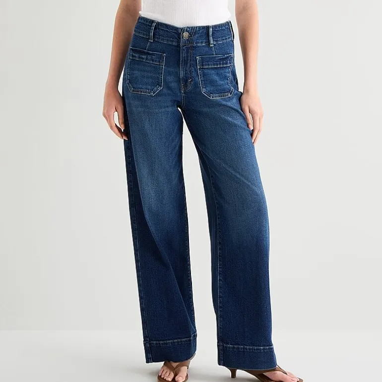 a.n.a Soft Drape Womens Highest Rise Patch Pocket Jean