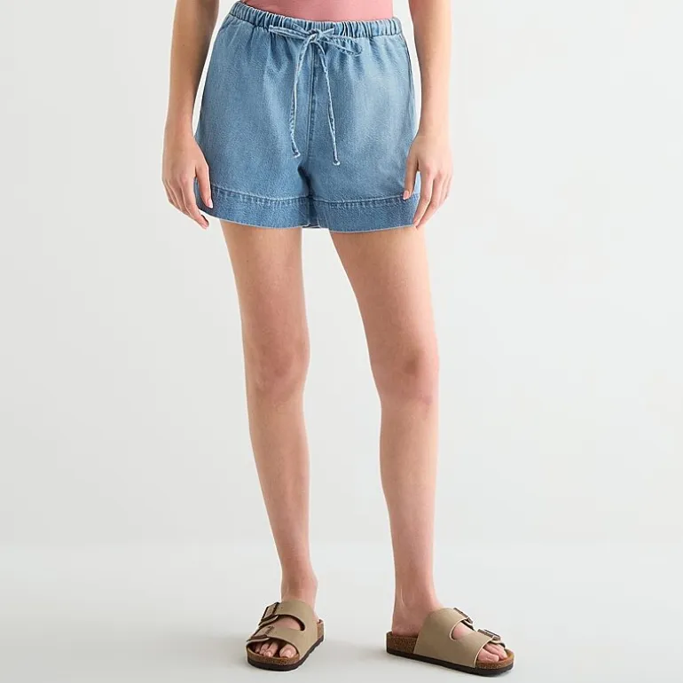 a.n.a Soft Drape Womens 4" Mid Rise Denim Short