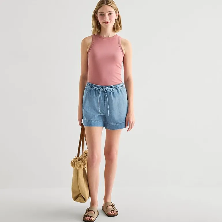 a.n.a Soft Drape Womens 4" Mid Rise Denim Short