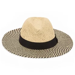 a.n.a Straw Striped Brim Womens Panama Hat