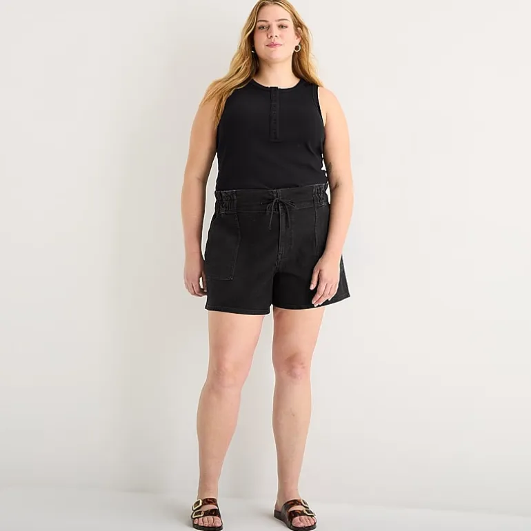 a.n.a Utility Womens Plus 5" Highest Rise Denim Short