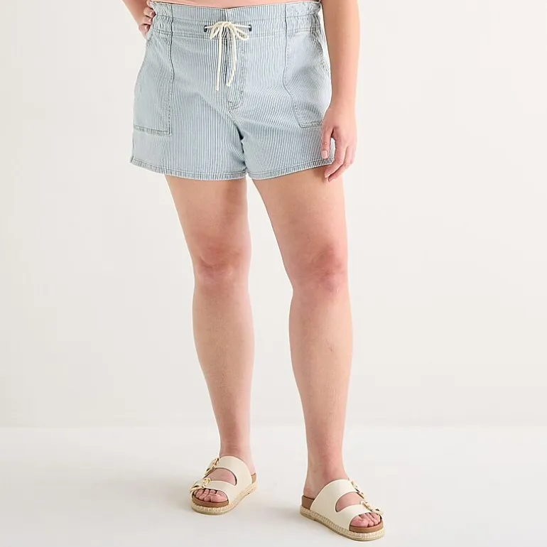 a.n.a Utility Womens Plus 5" Highest Rise Denim Short