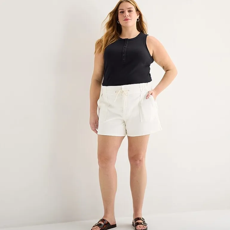 a.n.a Utility Womens Plus 5" Highest Rise Denim Short