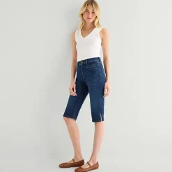 a.n.a Welt Pocket Womens High Rise Split Hem Cropped Jean