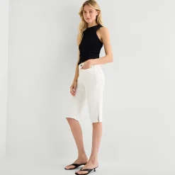 a.n.a Welt Pocket Womens High Rise Split Hem Cropped Jean